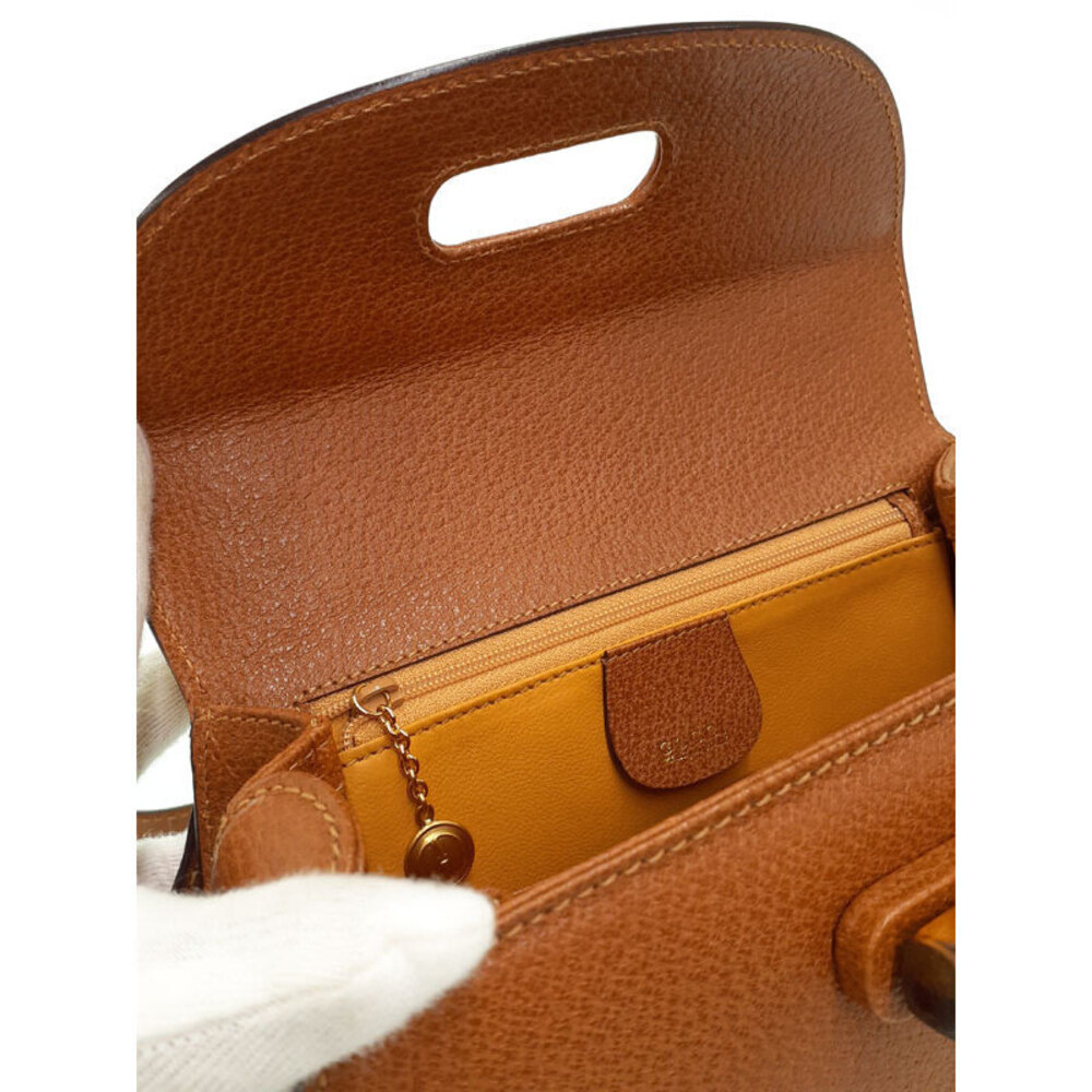 Gucci Bag Handbag Handle Shoulder Bamboo Leather Top - Picture 4 of 9